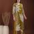 Olive rayon floral print ethnic kurta palazzo set