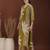 Olive rayon floral print ethnic kurta palazzo set