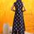 Navy-blue silk blend block print ethnic kurta palazzo set