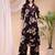 Wine cotton floral print ethnic kurta palazzo set