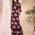 Wine silk blend geometric print ethnic kurta palazzo set