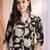 Black silk blend floral print ethnic kurta palazzo set