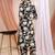 Black silk blend floral print ethnic kurta palazzo set