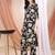 Black silk blend floral print ethnic kurta palazzo set