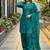 Teal Color Sequance And Embroidery Work Silk Blend Salwar Suit