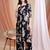 Navy-blue rayon floral print ethnic kurta palazzo set
