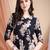 Navy-blue rayon floral print ethnic kurta palazzo set