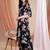 Navy-blue rayon floral print ethnic kurta palazzo set
