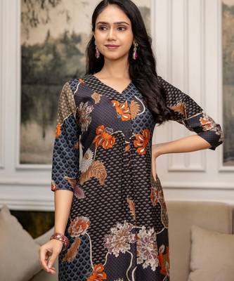 Multicolor silk blend floral print ethnic kurta palazzo set 5