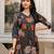 Multicolor silk blend floral print ethnic kurta palazzo set