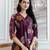 Purple silk blend floral print ethnic kurta palazzo set