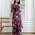 Purple silk blend floral print ethnic kurta palazzo set