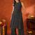 Black rayon geometric print ethnic kurta palazzo set