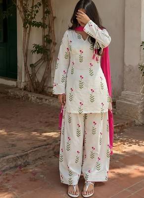 Cotton Short Kurti With Farsi Salwar And Dupatta Sets 2