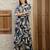 Navy-blue rayon floral print ethnic kurta palazzo set