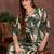 Green rayon floral print ethnic kurta palazzo set