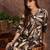 Grey rayon floral print ethnic kurta palazzo set