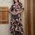 Wine rayon floral print ethnic kurta palazzo set