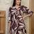 Wine rayon floral print ethnic kurta palazzo set