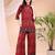 Red rayon geometric print ethnic kurta palazzo set
