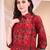 Red rayon geometric print ethnic kurta palazzo set