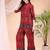 Red rayon geometric print ethnic kurta palazzo set