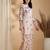 Beige linen floral print ethnic kurta palazzo set