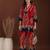 Red rayon geometric print ethnic kurta palazzo set