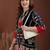 Navy-blue rayon geometric print ethnic kurta palazzo set