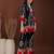 Navy-blue rayon geometric print ethnic kurta palazzo set