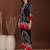 Navy-blue rayon geometric print ethnic kurta palazzo set