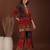 Red rayon floral print ethnic kurta palazzo set