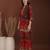 Red rayon floral print ethnic kurta palazzo set