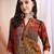 Red rayon floral print ethnic kurta palazzo set