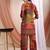 Red rayon floral print ethnic kurta palazzo set