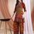 Red rayon floral print ethnic kurta palazzo set