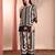 Black crepe floral print ethnic kurta palazzo set