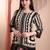 Black crepe floral print ethnic kurta palazzo set