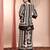 Black crepe floral print ethnic kurta palazzo set