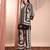 Black crepe floral print ethnic kurta palazzo set