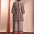 Brown crepe floral print ethnic kurta palazzo set