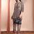 Brown crepe floral print ethnic kurta palazzo set
