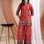 Pink silk geometric print ethnic kurta palazzo set