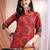 Pink silk geometric print ethnic kurta palazzo set
