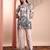 Beige rayon floral print ethnic kurta palazzo set
