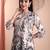 Beige rayon floral print ethnic kurta palazzo set