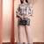 Beige rayon floral print ethnic kurta palazzo set