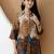 Brown silk floral print ethnic kurta palazzo set
