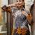 Grey silk floral print ethnic kurta palazzo set
