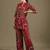 Pink rayon geometric print ethnic kurta palazzo set